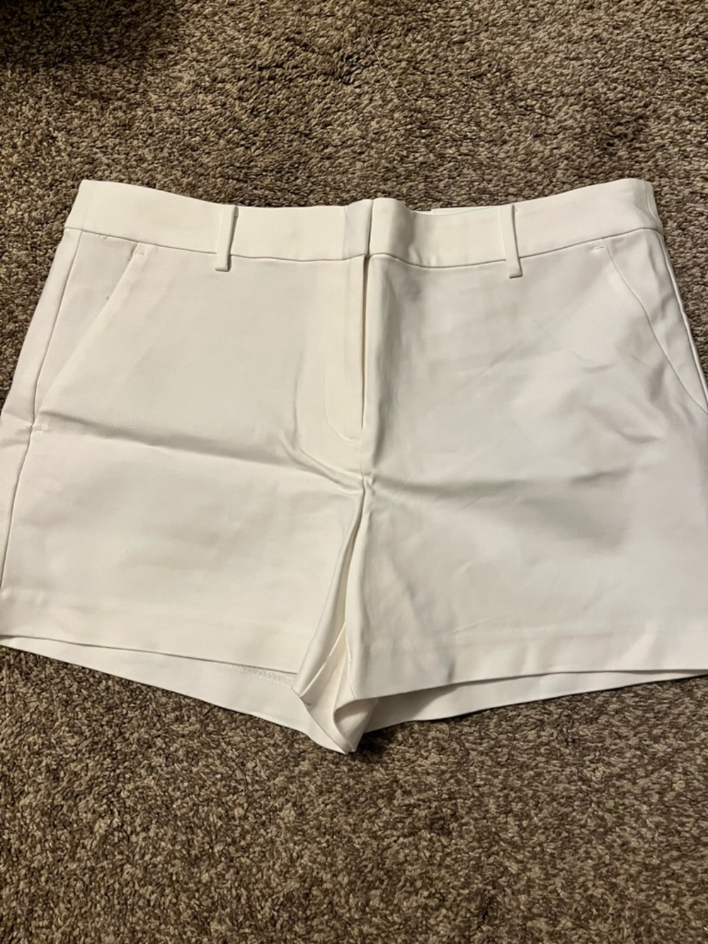 Women's White Tailored  Shorts